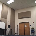 mic booms in tracking room