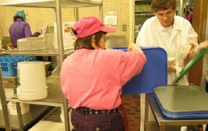 Workers cleaning in Foodservices