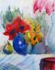 'Floral With Pear' a watercolor painting by Floyd C. Wilson