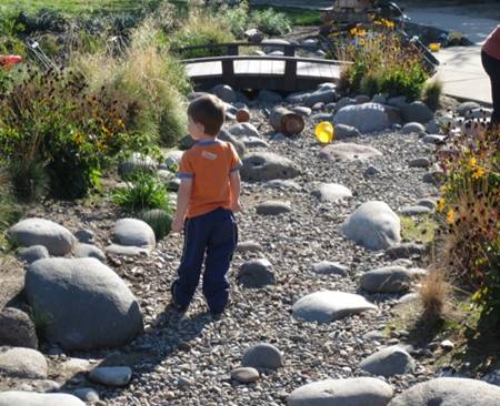 Rock creek bed in Childcare playground