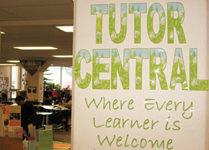 Tutor Central Where Every Learner is Welcome sign