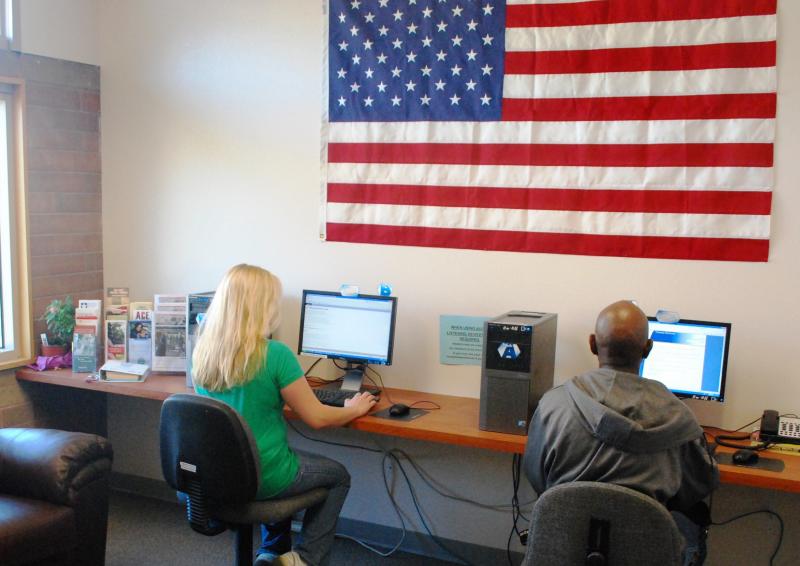Maxwell Student Veteran Center flag wall