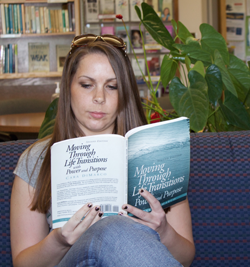 student reading in women's center